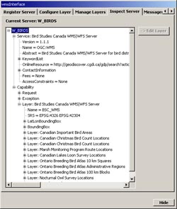 Inspect Server and select layer