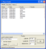 The Place Finder main window.